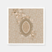 Elegant Beige Floral Medallion Servet (Voorkant)