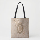 Elegant Beige Floral Medallion Tote Bag (Voorkant)