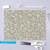 Elegant Beige Floral Pattern Tissuepapier (Craft)