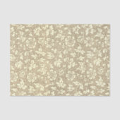 Elegant  Beige Floral Pattern Tissuepapier (Voorkant)