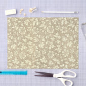 Elegant  Beige Floral Pattern Tissuepapier (Craft)