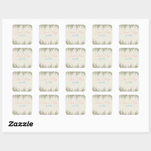 Elegant Beige Floral Sticker - Neutral Botanical (Vel)