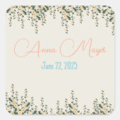Elegant Beige Floral Sticker - Neutral Botanical (Voorkant)