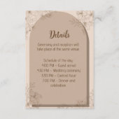 Elegant Beige Floral Wedding Informatiekaartje (Voorkant)