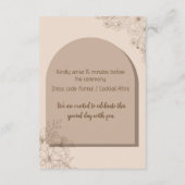 Elegant Beige Floral Wedding Informatiekaartje (Achterkant)