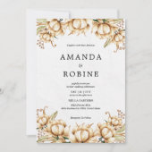 Elegant Beige Floral Wedding Invitation Kaart (Voorkant)
