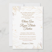 Elegant Beige Floral Wedding Invitation Kaart (Voorkant)
