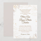 Elegant Beige Floral Wedding Invitation Kaart (Voorkant / Achterkant)