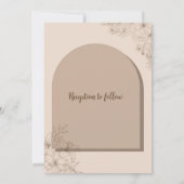 Elegant Beige Floral Wedding Invitation Kaart (Achterkant)