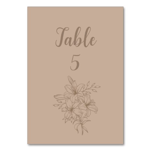 Elegant Beige Floral Wedding Kaart (Voorkant)