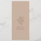 Elegant Beige Floral Wedding Menu (Achterkant)