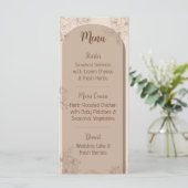 Elegant Beige Floral Wedding Menu (Staand voorkant)