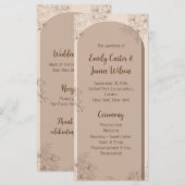 Elegant Beige Floral Wedding Programmakaart (Voorkant / Achterkant)