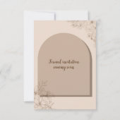Elegant Beige Floral Wedding Save The Date (Achterkant)