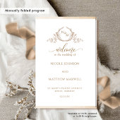 Elegant Beige Folded Wedding Ceremony Program