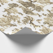 Elegant Beige Fox Konijn Country Toile Cadeaupapier (Hoek)