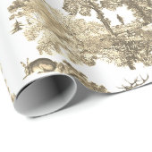 Elegant Beige Fox Konijn Country Toile Cadeaupapier (Rol Hoek)