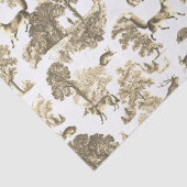 Elegant Beige Fox Konijn Country Toile Tissuepapier (Detail)