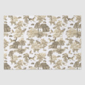 Elegant Beige Fox Konijn Country Toile Tissuepapier (Voorkant)