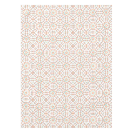 Elegant beige geometrisch retro patroon tafelkleed (Voorkant)