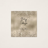 Elegant Beige Glitter en Folie Visitekaartje (Voorkant)