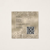 Elegant Beige Glitter en Folie Visitekaartje (Achterkant)