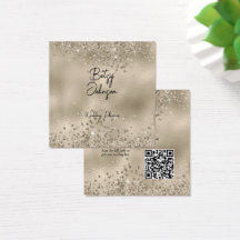 Elegant Beige Glitter en Folie Visitekaartje