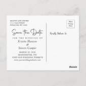 Elegant Beige Gold 2 Foto bewaart de datum Briefkaart (Achterkant)