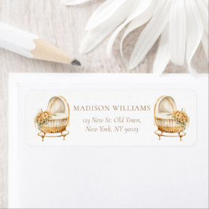 Elegant Beige & Gold Bassinet Retouradres Etiket