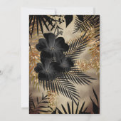 Elegant Beige Gold Black Floral Birthday Party Kaart (Achterkant)