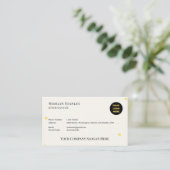 Elegant Beige Gold Embossed Minimalist Visitekaartje (Staand voorkant)