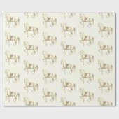 Elegant  Beige Gold Lipizzaner Horse Cadeaupapier (Vlak)