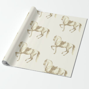 Elegant  Beige Gold Lipizzaner Horse Cadeaupapier