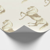 Elegant Beige Gold Lipizzaner Horse Cadeaupapier (Hoek)