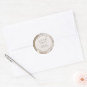 Elegant Beige Gold Waterverf QR Notaris Publiek Ronde Sticker (Envelop)