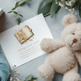 Elegant Beige & Goud Baby shower Boek Informatiekaartje