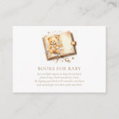 Elegant Beige & Goud Baby shower Boek Informatiekaartje (Voorkant)