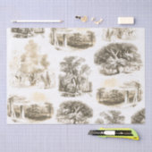 Elegant  Beige Goud Frans land Toile Tissuepapier (Craft)
