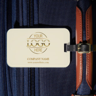 Elegant Beige Goud Zakelijk Bedrijfslogo Bagagelabel