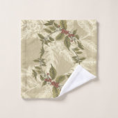 Elegant Beige Green Gold Foliage Bad Handdoek (Wasdoekje)