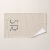 Elegant beige grijze monogram bad handdoek (Handdoek)