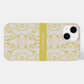 Elegant Beige Groen Bloemmotief Persoonlijk Case-Mate iPhone Case (Achterkant (horizontaal))