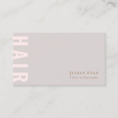 Elegant Beige Hair Stylist Visitekaartje (Voorkant)