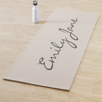 Elegant beige handgeschreven scriptnaam Aangepast