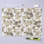 Elegant  Beige Herten Fox Haas Country Toile Tissuepapier (Craft)
