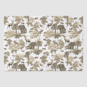 Elegant  Beige Herten Fox Haas Country Toile Tissuepapier