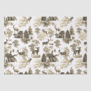 Elegant  Beige Herten in Woodland Tissuepapier