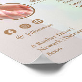 Elegant Beige Holographic Aura Arch Prijslijst Poster (Hoek)