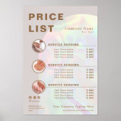 Elegant Beige Holographic Aura Arch Prijslijst Poster (Voorkant)