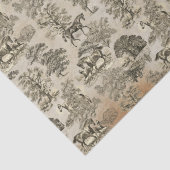 Elegant Beige Horse Toile Kraft Tissuepapier (Detail)